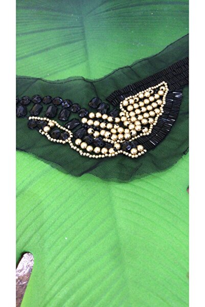 Gönülden Tasarım PERLIRANA CRNA KRAGNA ZA ŠIVANJE 17 CM