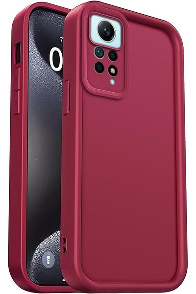Fibaks Redmi Note 11 Pro&12 Pro 4g Case with Camera Protection Soft Textured Shock Absorbing Burgundy Silicone Cover