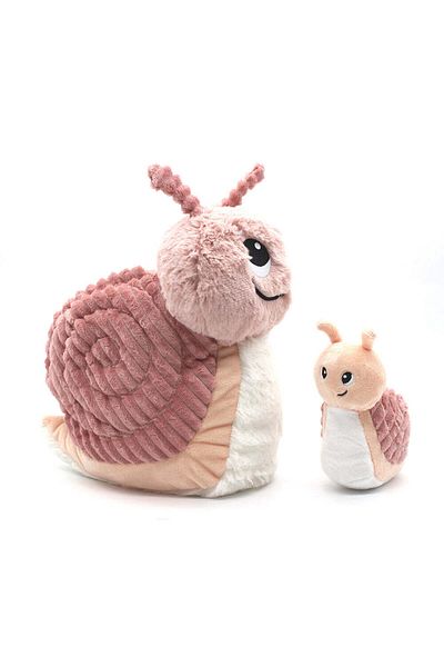 les deglingos SPEEDOU THE SNAIL MUM & BABY PINK