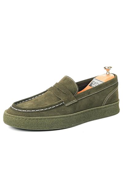 TETRİ Ramonelli Model Genuine Leather Men's Khaki Color Loafer
