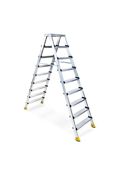 Beykon 9+9 Gold Çift Çıkışlı Alüminyum Merdiven