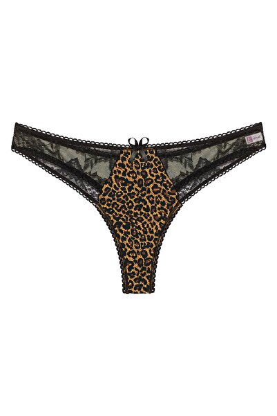 Beruflic Angel Leopar Desenli Dantelli Fantezi G String Külot