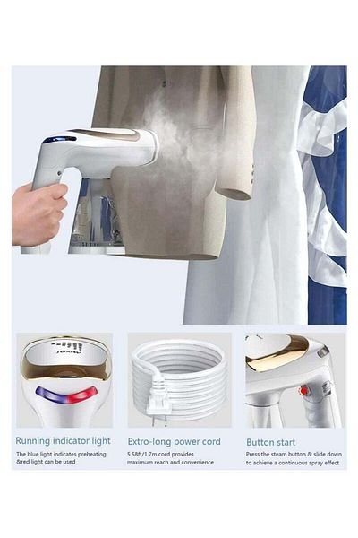 fulina 1600W Handheld Garment Steamer, With 8-hole Diversion Panel, Fast Heat-up, for Cleaning Household