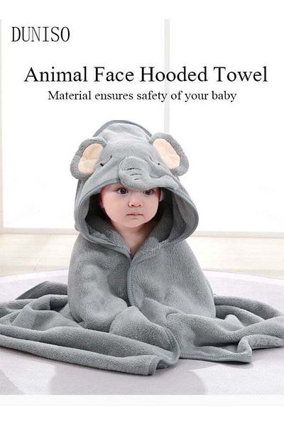Generic 0.8m White Open-eyed Bear Children's Towel Cloak Quick-drying Coral Velvet Robe Cartoon Cape
