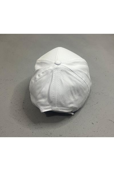 ZERAMİNE Unisex Hat - White with Adjustable Velcro on the Back