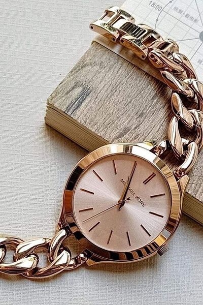 Michael Kors For Women Rose Gold Dial Stainless Steel Band Watch - MK3223