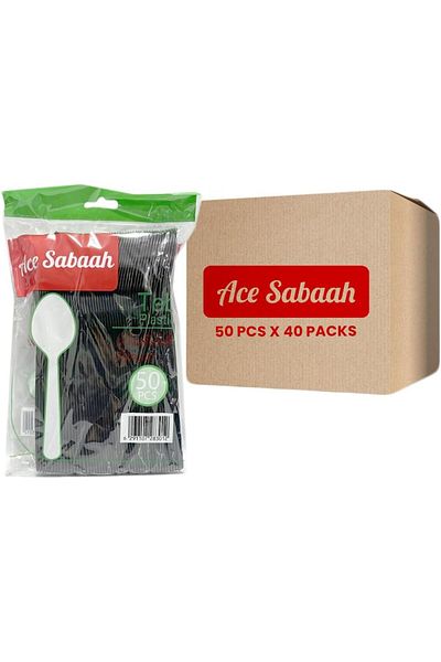 Ace Sabaah Black Disposable Spoon 50pcs X 40 packs