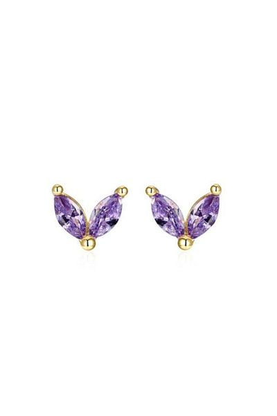 ECARLA Stainless steel earrings, 14K gold plated, with stud, Ecarla, KST2053FIO