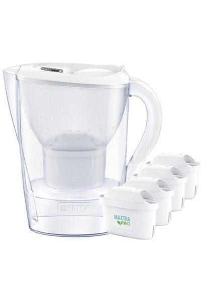 BRITA BRITA Marella XL water filtration jug, 3.5 L + 4 Maxtra PRO filters (White)