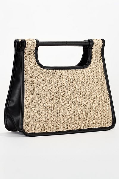 gio&mi Nomi Raffia Paper Rope Straw Knitted Women's Handbag