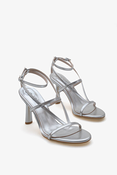 LOJO Sandale casual pentru femei cu curele, cu curele la gleznă și cu toc înalt