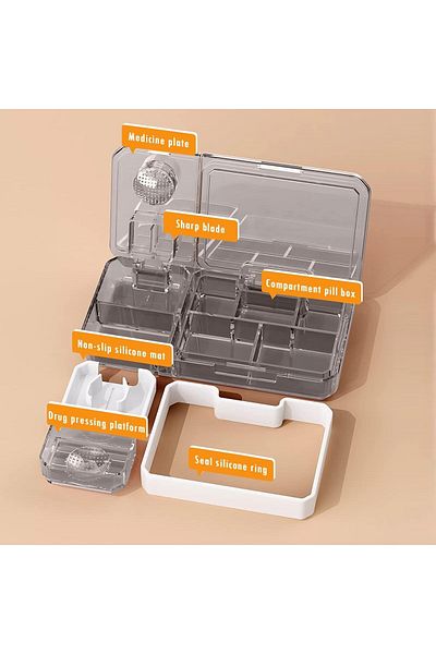 COOYA 3 in 1 Medicine Case,apable of Crushing and Cutting Broken Pills,for Storing Cutting Pills Vitamins