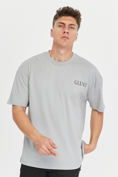 glendi Oversize Wide Fit Crew Neck Printed Short Sleeve T-Shirt