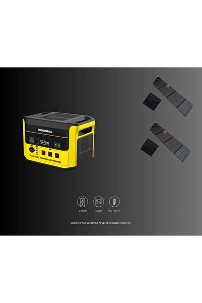 MİL ENERJİ HIZLI ŞARJ Mobinerji 1500W Taşınabilir Güç Kaynağı ve 400W Katlana...