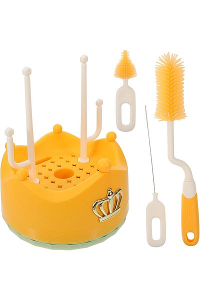 fulina Bottle Cleaning Brush Set,with Silicone Bottle Brush,Nipple Brush,Straw Brush,Space Saving