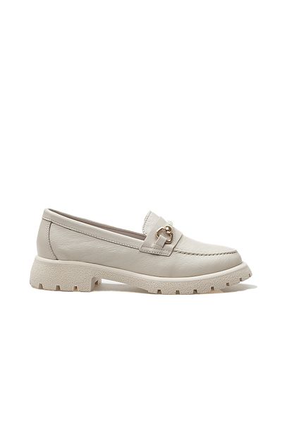 divadonnaa Divadonna 4259 Women's Genuine Leather Stone Buckle Loafer Shoes