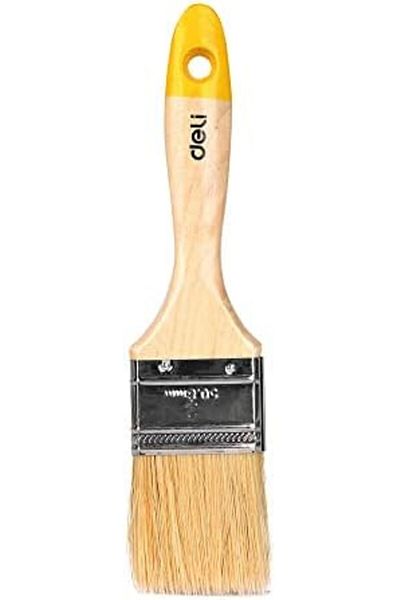 Deli Wooden Handle Paint Brush, 2-Inch Size, Milky White