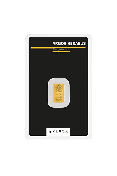 aga kulche Argor Heraeus 1 gr Kinebar 24 Ayar 999.9 Külçe Altın