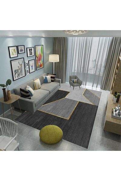 sharpdo سجادة مستطيلة ناعمة الملمس متعددة الألوان 160 × 230 سنتيمتر