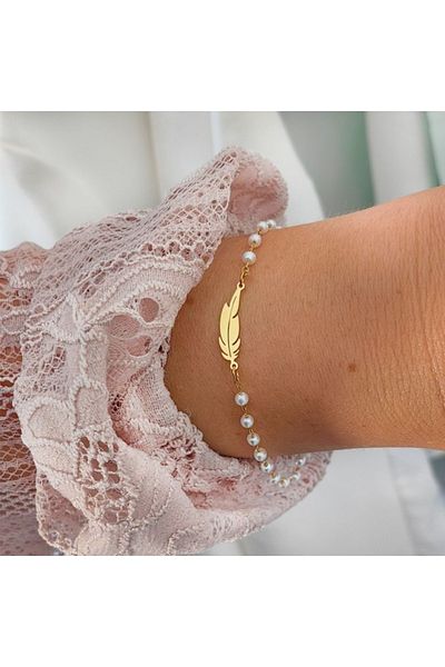 ECARLA Bracelet, surgical steel, gold plated, Ecarla, BST1447