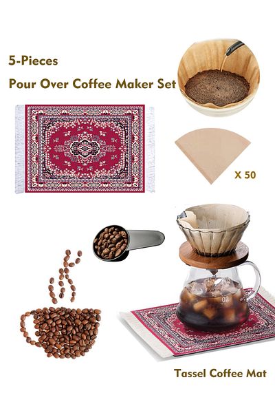 Old_Feller V60 Set 5 Piece Coffee Drip Set Pour Over Coffee Maker Set
