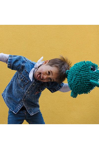 les deglingos GOBETOU THE BLOW FISH MUM & BABY GREEN