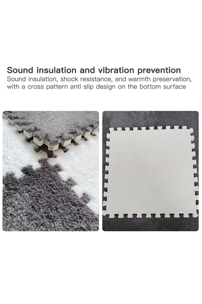 sharpdo 10-Piece Bedroom Splicing Thick Plush Carpet Set 30*30CM