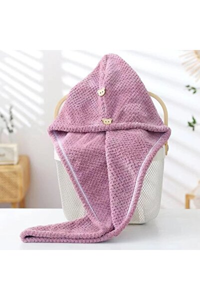 ECARLA Hooded hair towel, pink, 65x25 cm, Ecarla