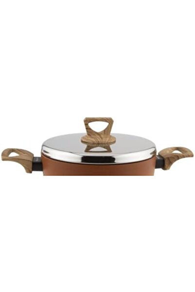 ALSAIF Amercook Terracotta Non Stick Casserole Cooking Pot,colour: Orange,size: 26cm