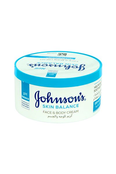 Johnson & Johnson كريم جونسون سكين بالانس للوجه والجسم للبشرة الجافة والحساسة 300 مل للبشرة الجافة والحساسة