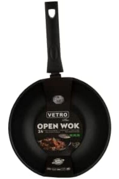 ALSAIF Vetro Open Wok Non Stick (COATING INTERIOR) Size: 26x8cm Color: Black K797008/26/bk