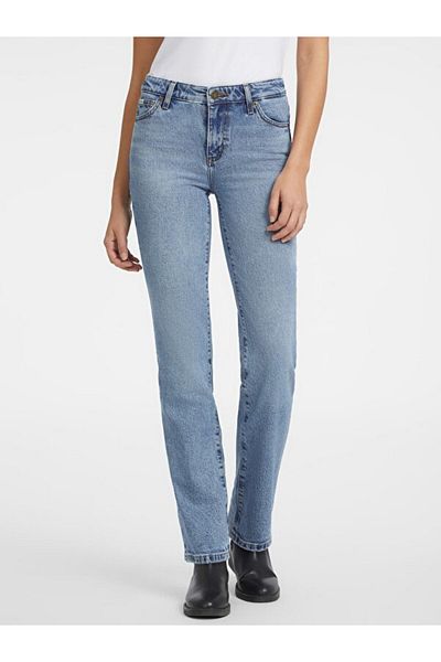 Guess ECO RECY CO Pantaloni albaștri pentru femei, cu model, cu croiala normală, GJ G08 MID RISE STRA
