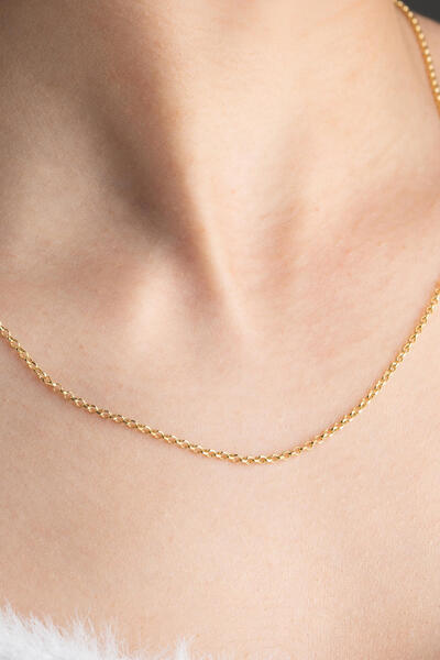 Bayar Gold 14 Ayar Altın Orta Kalın Doç Zincir Kolye