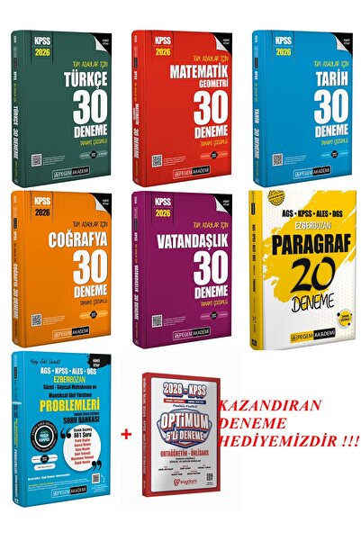 Pegem Akademi Yayıncılık PEGEM KPSS 2026 ORTAÖĞRETİM (LİSE) ÇÖZÜMLÜ DENEME+PA...