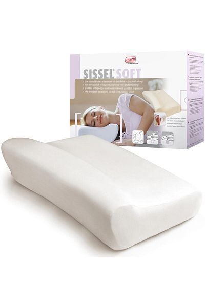 Sissel Orthopedic Pillow Soft, Size L, Includes Ivory Pillow Cover - Visco-Elastic Foam Neck Suppo