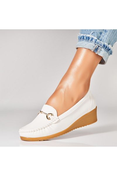 Joana Women's Casual White Shoes Made of Aanya Ecological Leather