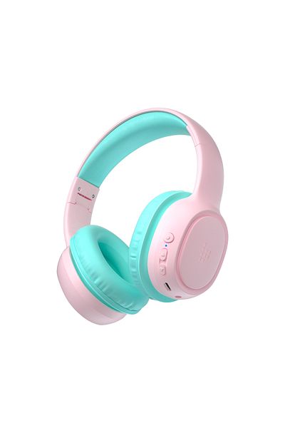 Tronsmart KH02 Bluetooth Headphones Kids Wireless 74/85/93 dBA Volume Limit, 45 Hours Battery- Pink