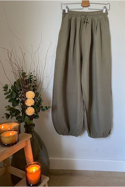 LadiesandLittles Women's Muslin Balloon Pants