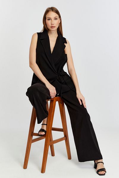 Bolivente Black Wide Leg Woven Trousers