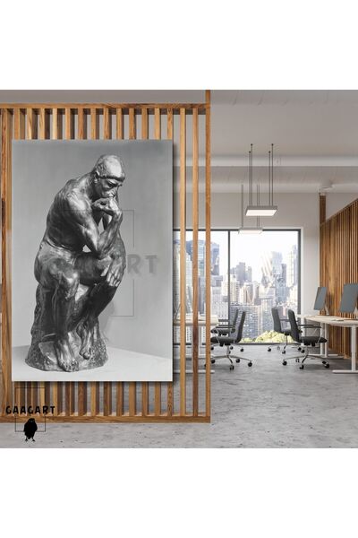 GAAGART Tekli Dikey Kanvas Psikolog Duvar Tablosu Düşünen Adam Heykeli