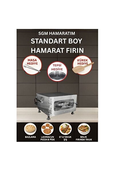 SGM HAMARATIM & Elis Concept Hamarat Pratik Mini Fırın 2000w Bazlama Lahmacun Pide Pizza Et Tavuk Balık Tandır