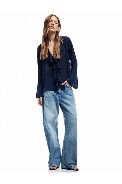 Koton Normal Waist Cotton Comfortable Fit Baggy Jean Trousers - Baggy Jeans