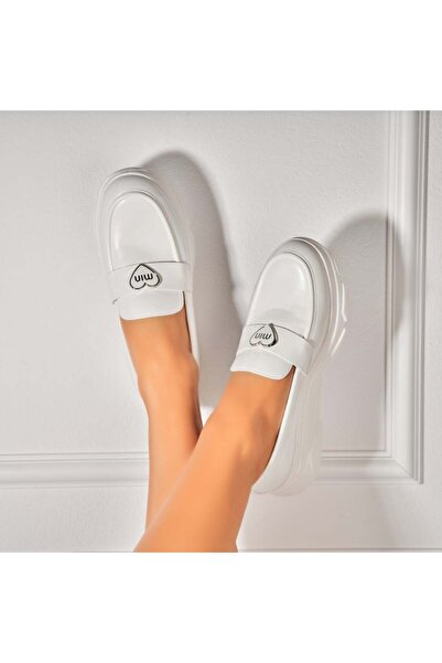 Joana Γυναικεία casual λευκά παπούτσια από οικολογικό δέρμα Anika