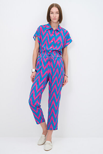 adL Desenli Beli Lastikli Pantolon