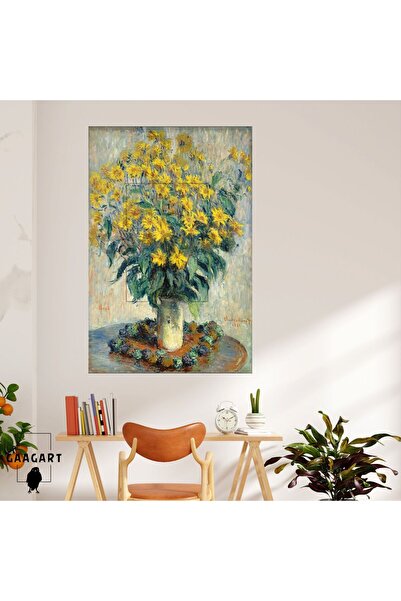 Single Vertical Canvas Wall Table Claude Monet Jerusalem Artichoke Table