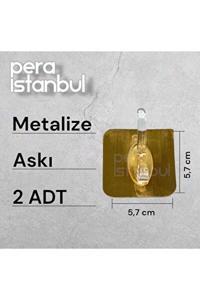 Pera İstanbul 2 Adet Kendinden Yapışkanlı Kapı Duvar Kanca Askı Emme Mutfak D...