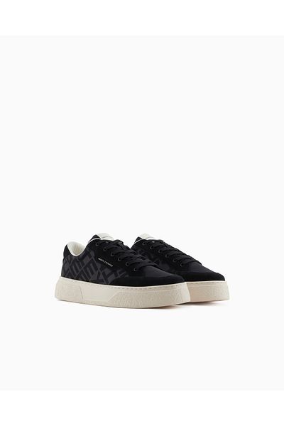 Armani Exchange Men's Round Light Hard Toe Soft Thick Sole Black Sneaker Xux262 Xv955-00002