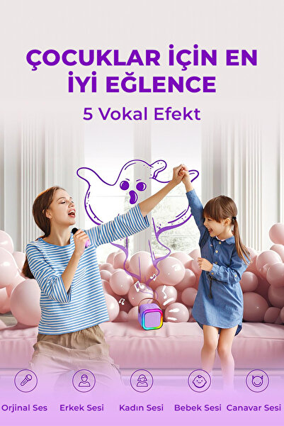 DEMPOWER 2 Mikrofonlu Karaoke Hoparlör Seti