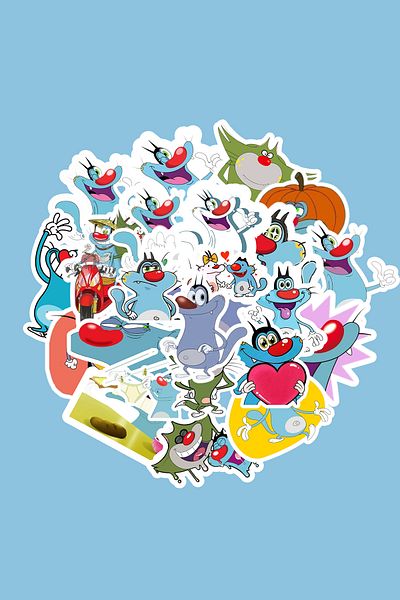 dadi ramba Oggy Sticker Pack - Bullet Journal - Agenda - Planner - Notebook - Laptop Sticker Decal