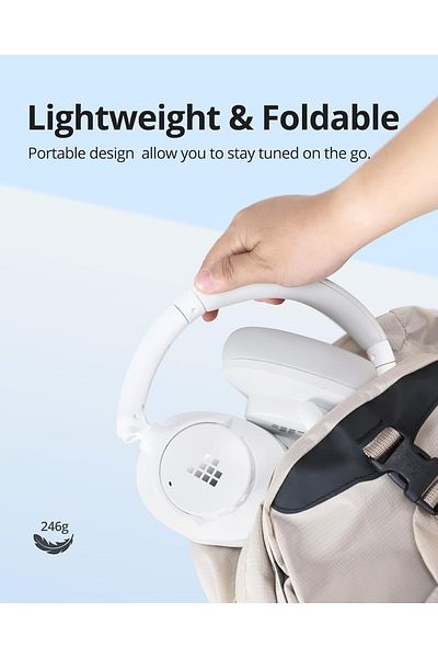 Tronsmart Sounfii Q20 Active Noise Cancelling Headphone, Wireless Over Ear Bluetooth Headphone White